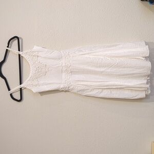 Vasna Desire Vintage White Beaded Lace Trimmed Dress Size Small